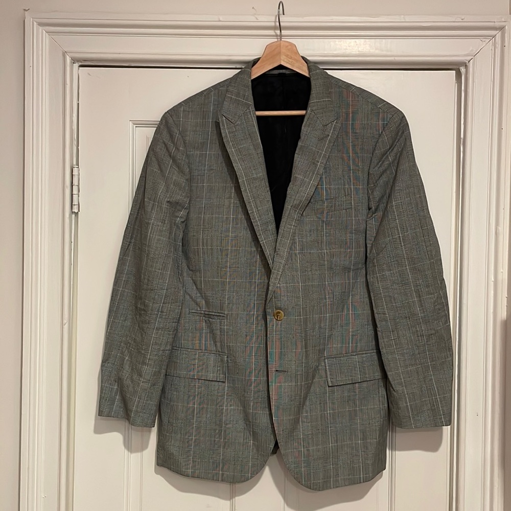 J. Crew Ludlow Slim Suit in Grey Prince of Wales, 42R Jacket